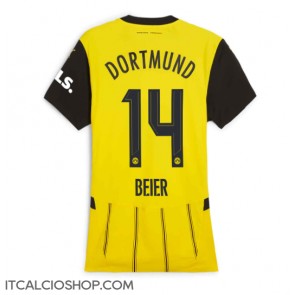 Borussia Dortmund Maximilian Beier #14 Prima Maglia Femmina 2024-25 Manica Corta